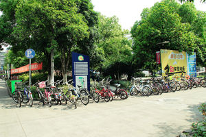 校园自行车停放处